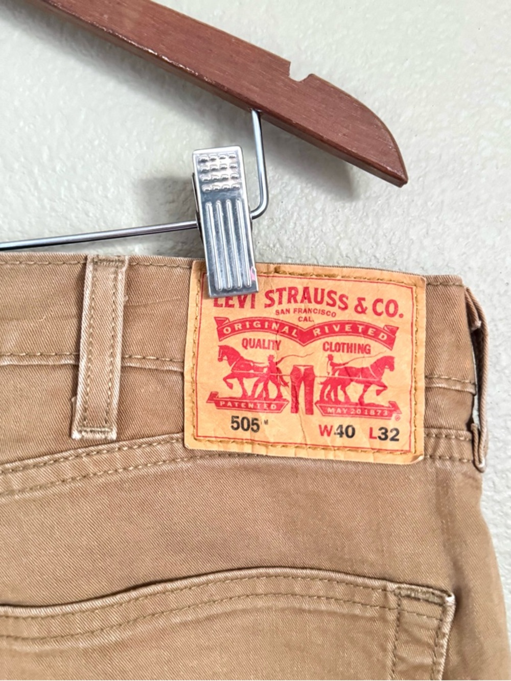 Levi’s MENS 505 Regular Fit Straight Jeans Carraway Tan Size 40x32 - Picture 7 of 8
